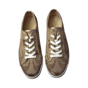 Coach Daliah Signature C Sneakers – Size 7M tan brown khaki